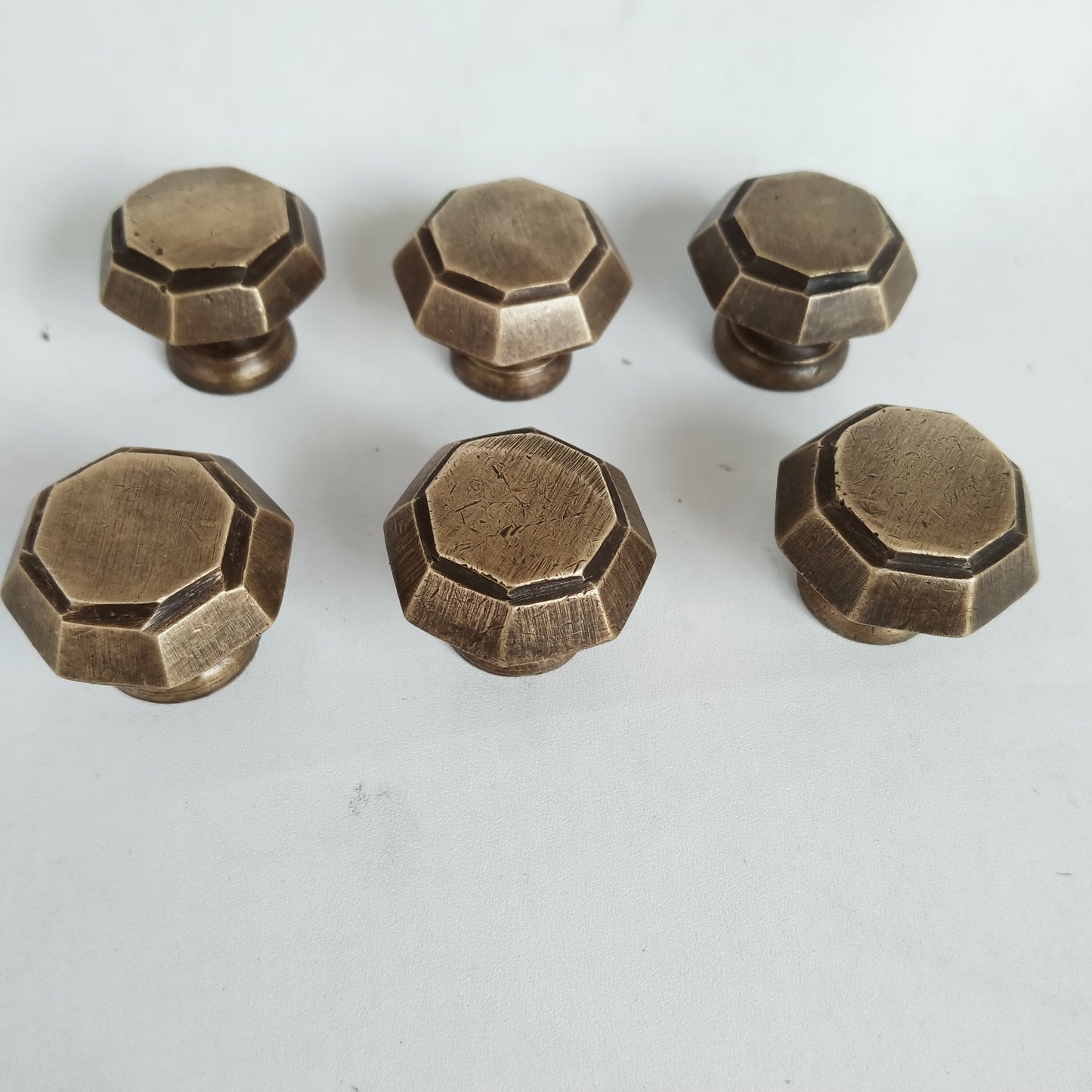 Lot of 6 pieces octagon bras knob | brass cabinet knob | Cabinet Handle, Trunk Handle, Gate Handle, Kitchen Drawer Pull