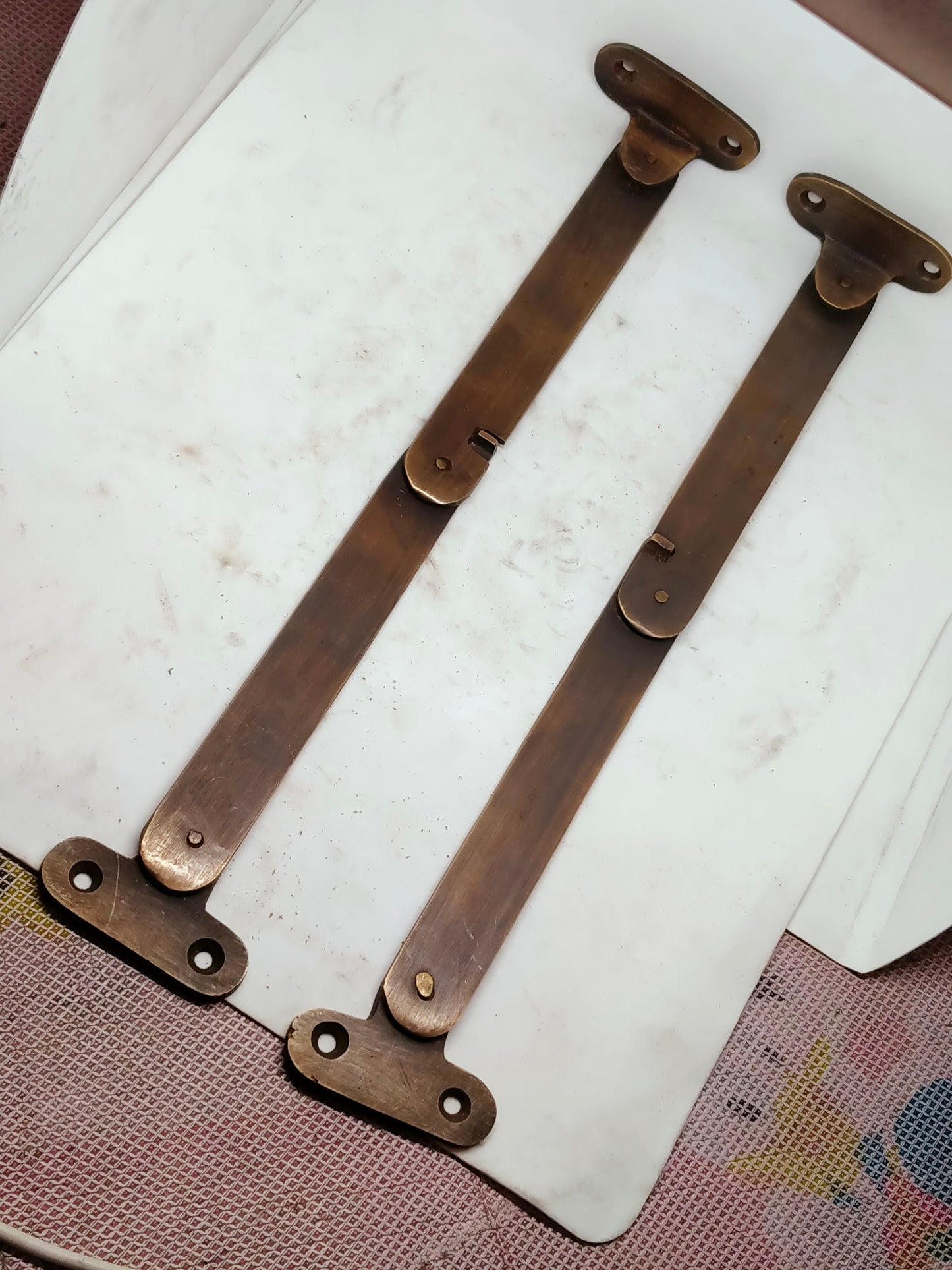 2 Pcs 10 Inches Antique Solid Brass Window Stay