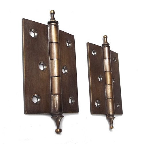 3.00" inches Set of 2 Solid Bras Door Hinges, Gate Hinges, Barn Door Hinges