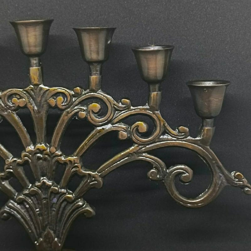 7 Holes Vintage Antique Brass Candle Holder