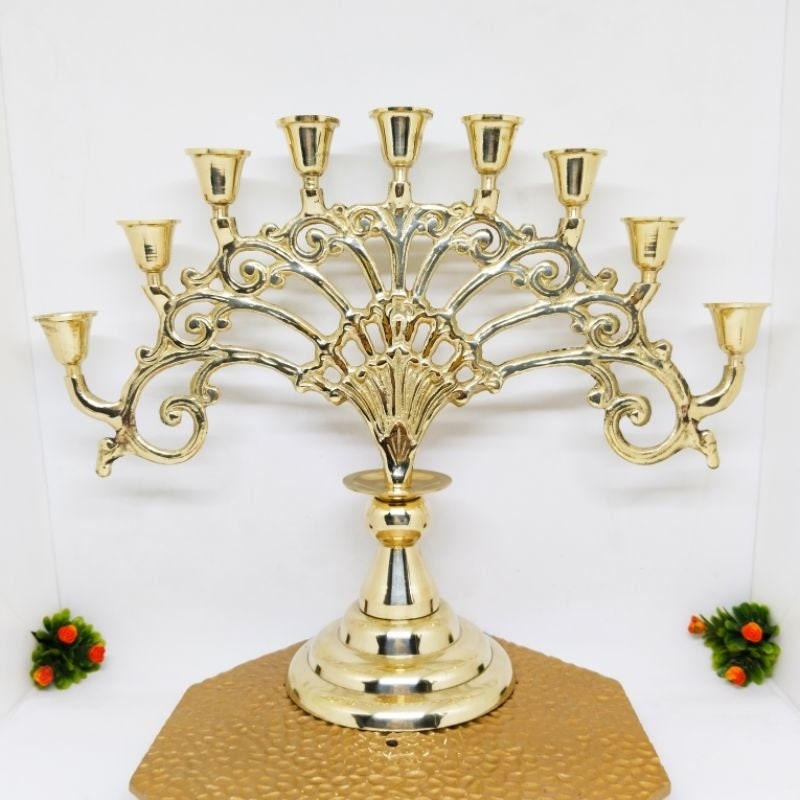AMAZING 9 Holes Brass Candle Holder