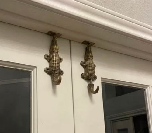2Pieces 6.25″ Inches Amazing Solid Brass VINTAGE Crocodile Gate Door Latch Slot Antique Solid Brass Door Safe Latch Heavy Slide Bolt