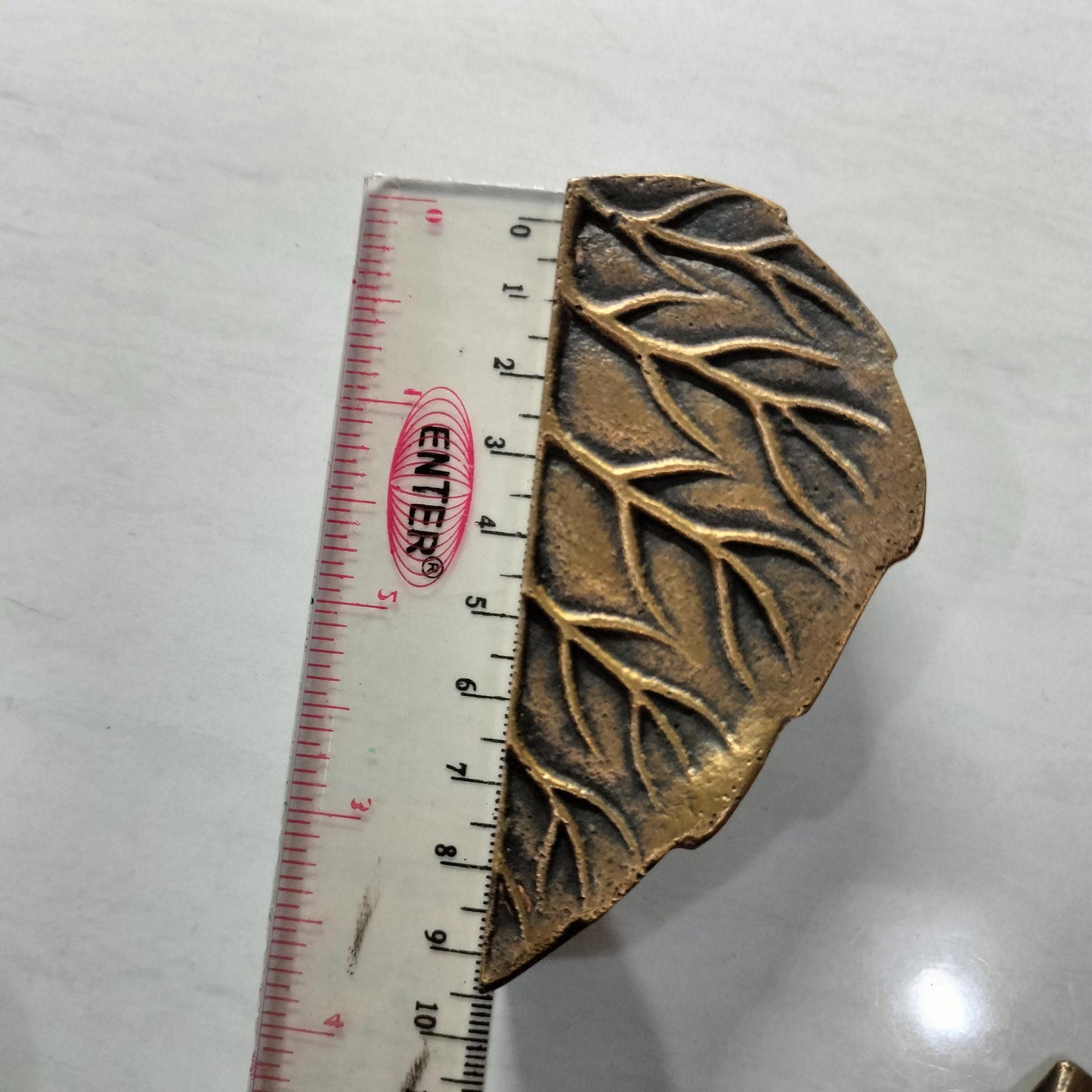 2Pair Solid Brass Antique Leaf Style Cabinet Handle, Trunk Handle, Gate Handle, Kitchen Drawer Pull