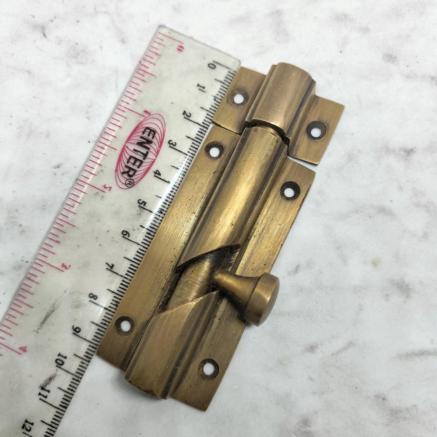 3" Inches Lot 2Pieces Vintage Antique Solid Brass Gate Door Latch Slot Antique Solid Brass Door Safe Latch