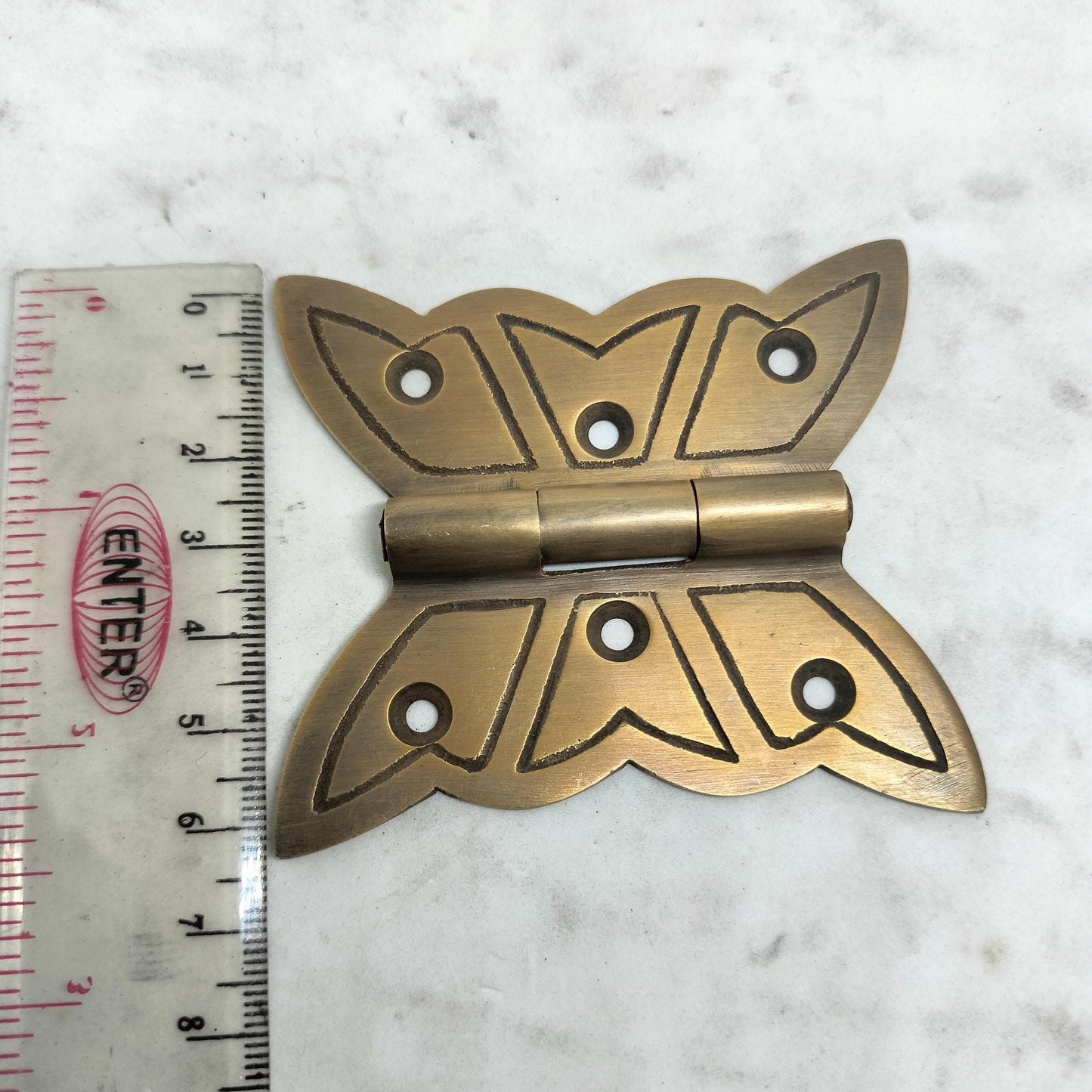 Lot Of 2Pieces Solid Brass Butterfly Hinge Vintage Cabinet Door Hinges