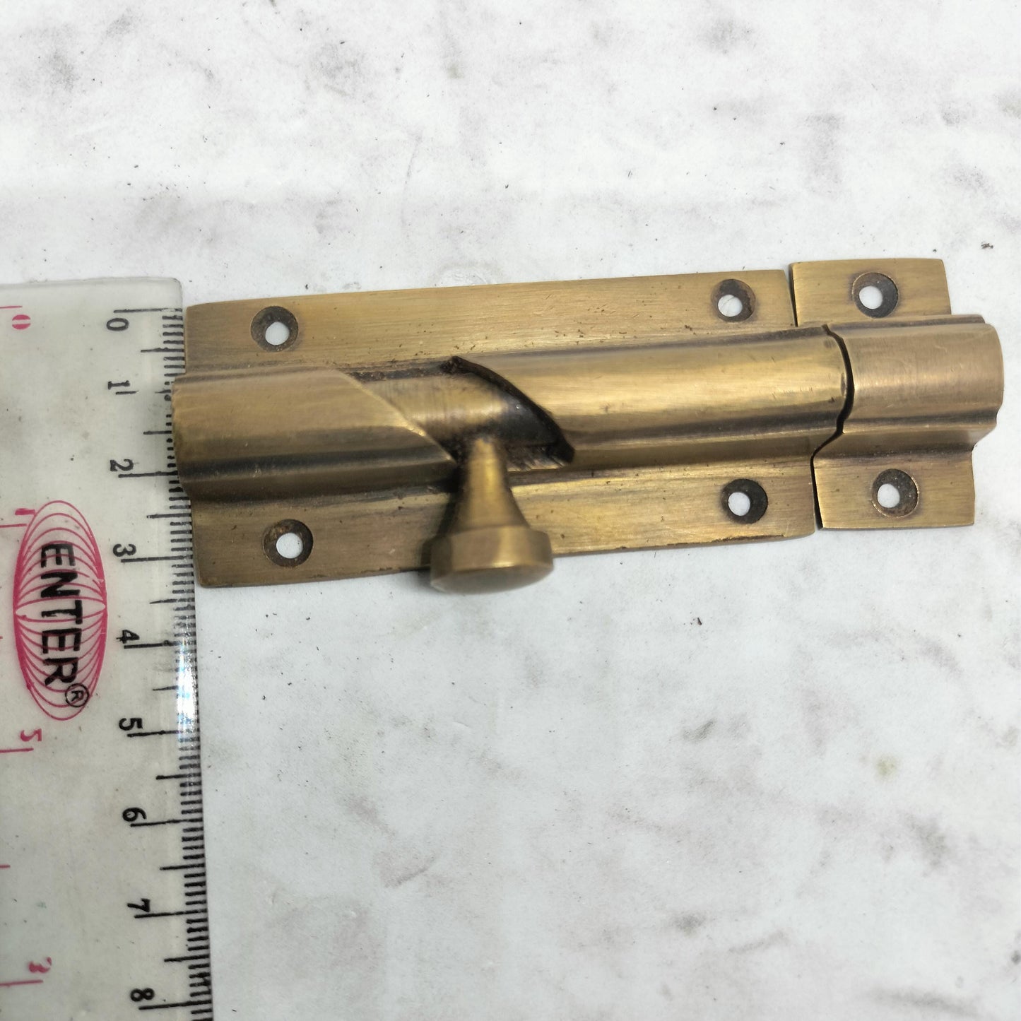 3" Inches Lot 2Pieces Vintage Antique Solid Brass Gate Door Latch Slot Antique Solid Brass Door Safe Latch