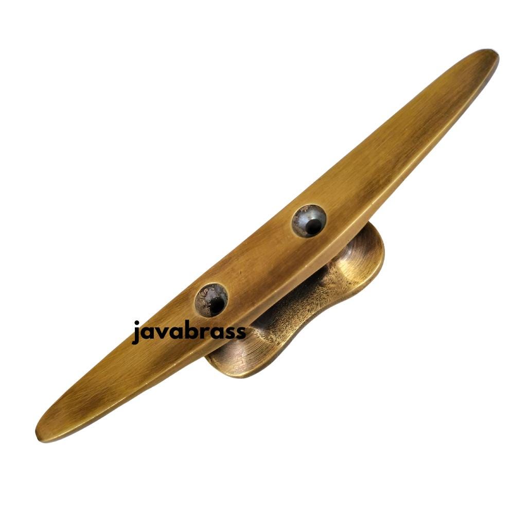5.51" Lot 4 pcs Solid brass boat cleats Hooks | Retro Brass nautical Boat Cleats Strong Wall hook Decor