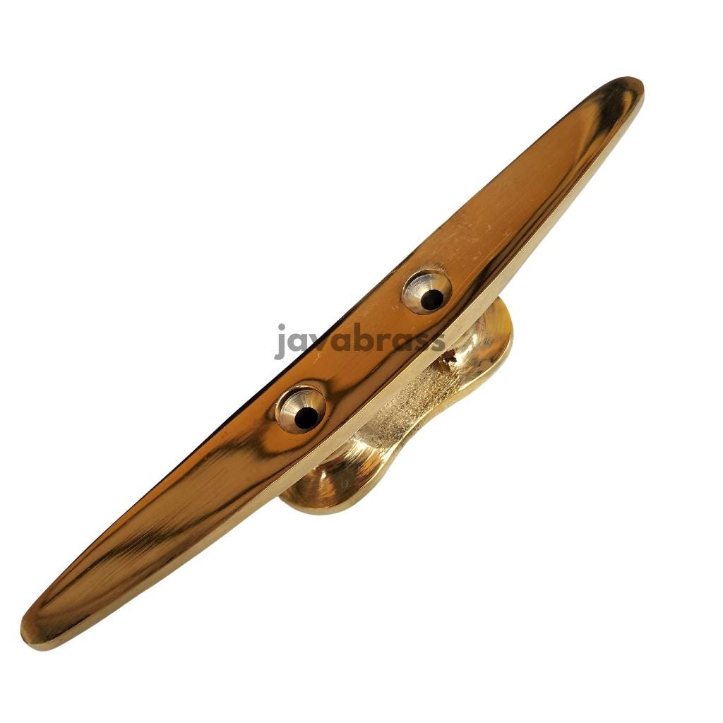 5.51" Lot 4 pcs Solid brass boat cleats Hooks | Retro Brass nautical Boat Cleats Strong Wall hook Decor