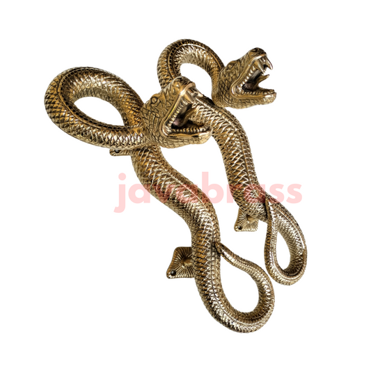 Pair 13″ inch Amazing Python Curly body Old Style Snake Door Pull Handles face fixing made real brass 35cm