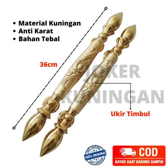 Pair of Vintage Main Entry Door Pull Handle Carved Sapodilla Polished Solid Brass Home Decor | Brass door handle | Brass door pull