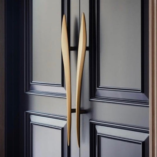 Pair Main entry Sword Brass Door handle / wings Motif door pull handle for front door solid Brass | Brass door pull | brass door handle