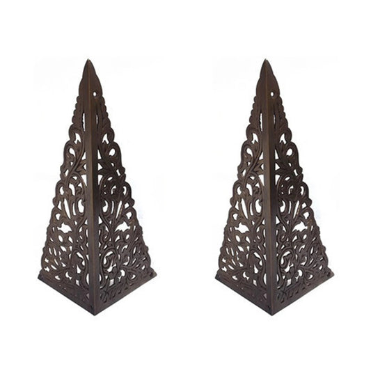 8.46" SET of Solid Brass Decorative Corner Plate Protector / Brass corner protector / Geometris Cabinet Decorative Angle Corner Guards