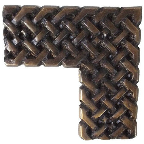 3.5" inches Set Of 4 Pieces Vintage Rope Motive Decorative Antique Solid Brass Ornate Corner Table Box Protector Guard Corner Plate