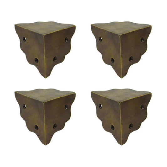 5cm Lot of 4 pcs Solid Brass Vintage 3D Wave Corner Protector Decor Shelf Table Cabinet Hardware