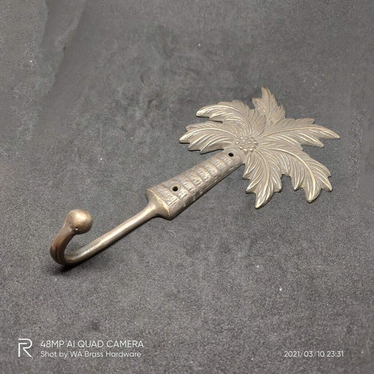 2Pcs COCONUT TREE HOOK Hanger Solid Brass Vintage Hook Hat Coat Strong Wall Mount