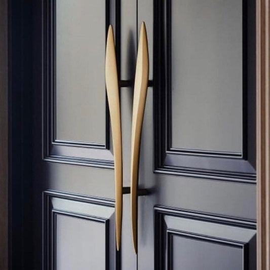 Pair Main entry Sword Brass Door handle / wings Motif door pull handle for front door Brass | Brass door pull | brass door handle