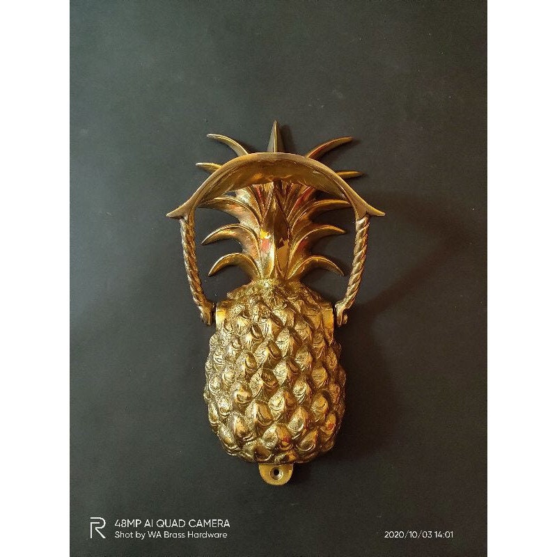 10" Inch Polished solid Brass Pineapple Door Knocker 25cm stunning heavy front door banger
