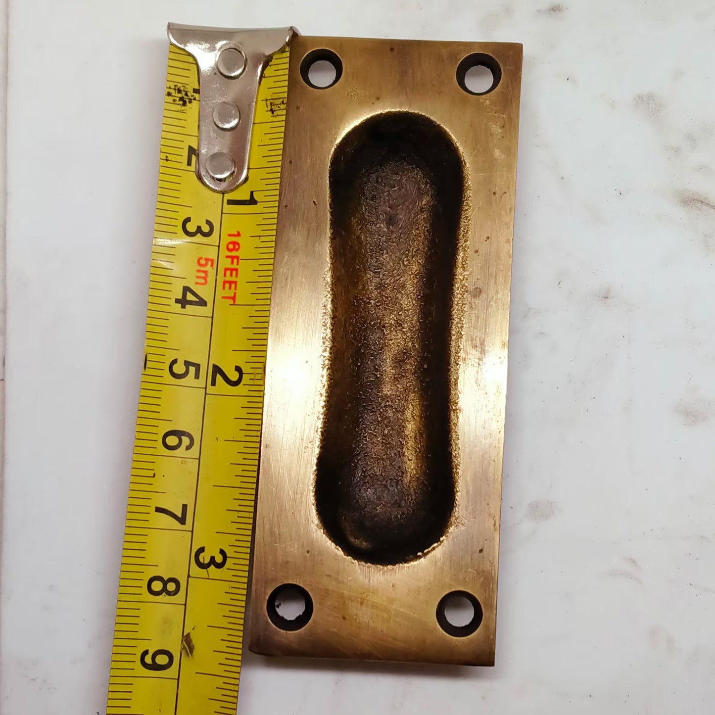 3.8" 4 pcs Solid Brass Baldwin FLUSH Pull Sliding Door Cabinet Brass Knob Handle