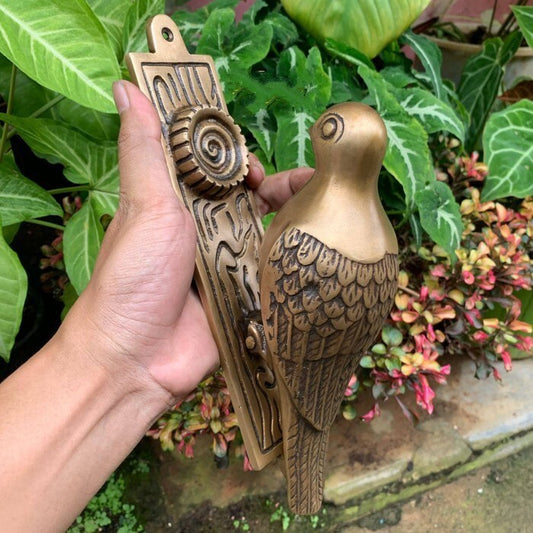 10.62" inches Bird Style Main Entry Brass door knocker