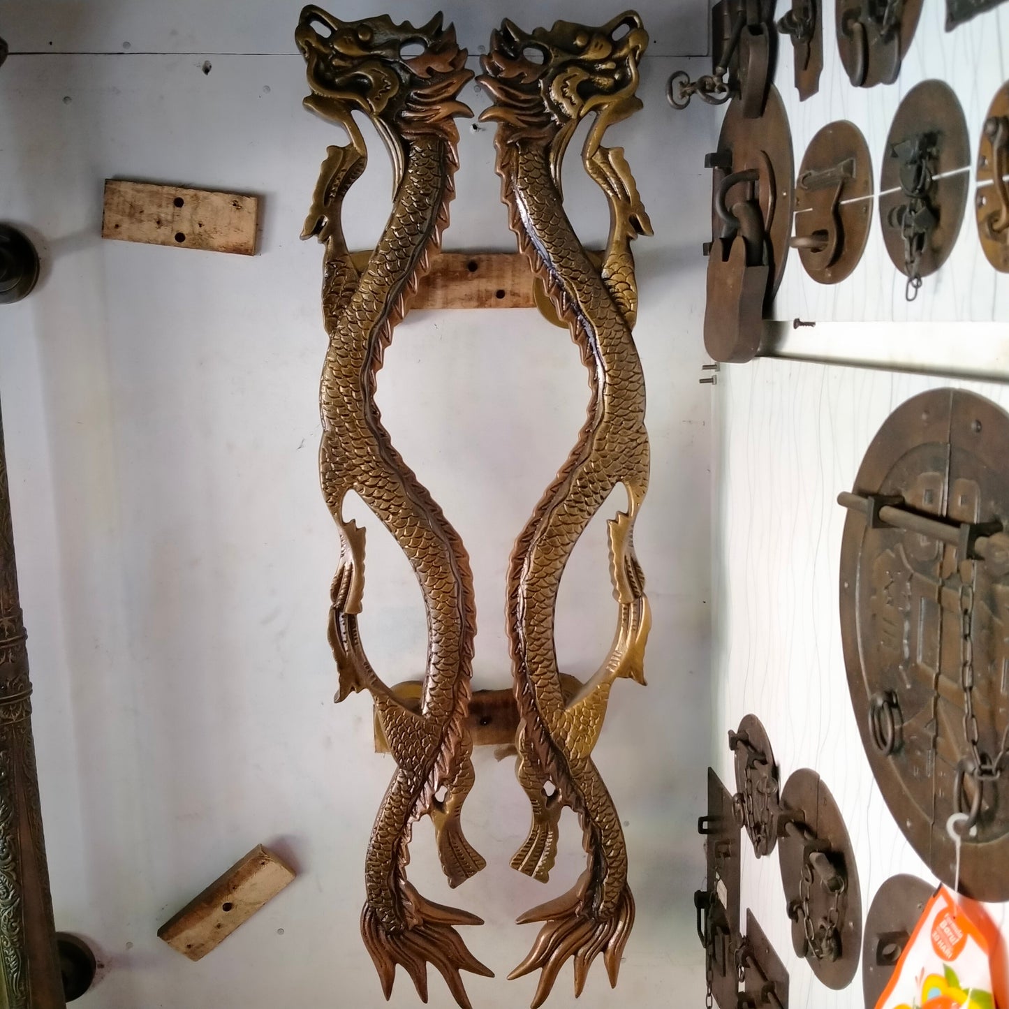 35" Inches Pair Main Entry Dragon Style door handle / Big door pull / Dragon door handle
