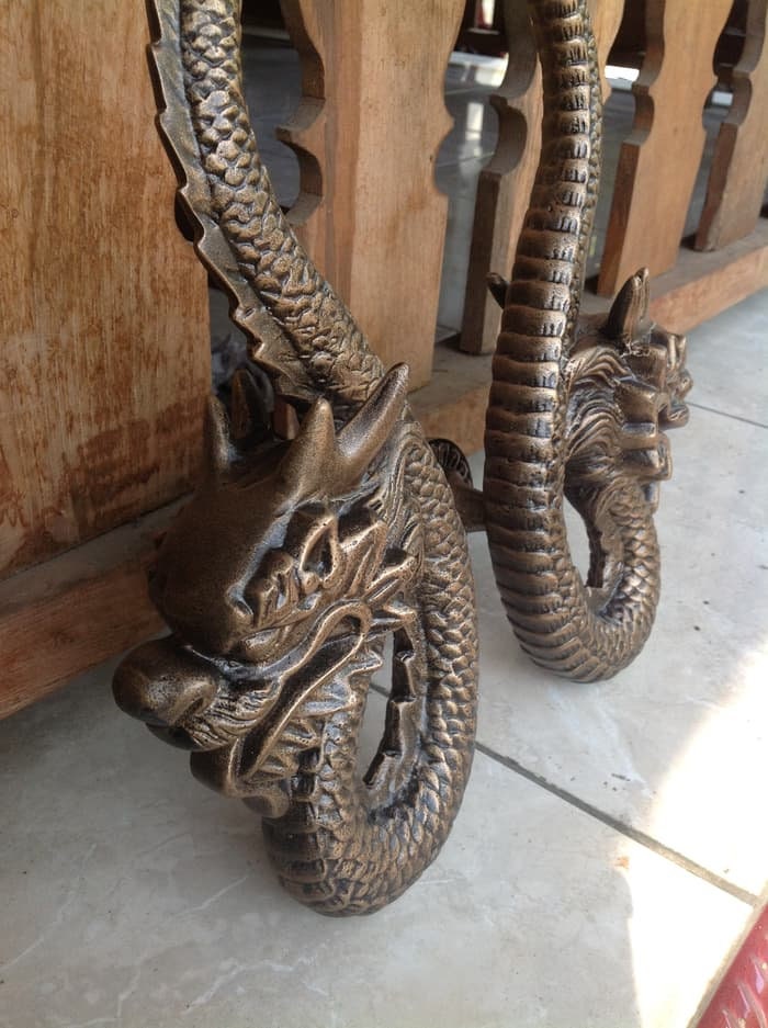 18.89" Inches Pair Vintage Dragon Aluminium Door Handle | Dragon Style Door Pull