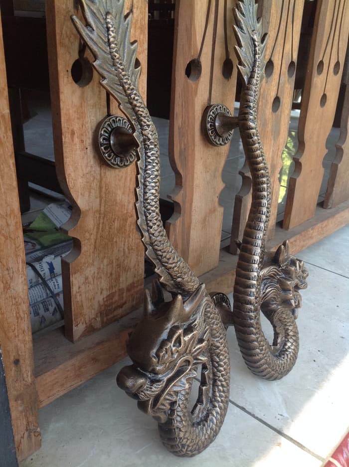18.89" Inches Pair Vintage Dragon Aluminium Door Handle | Dragon Style Door Pull