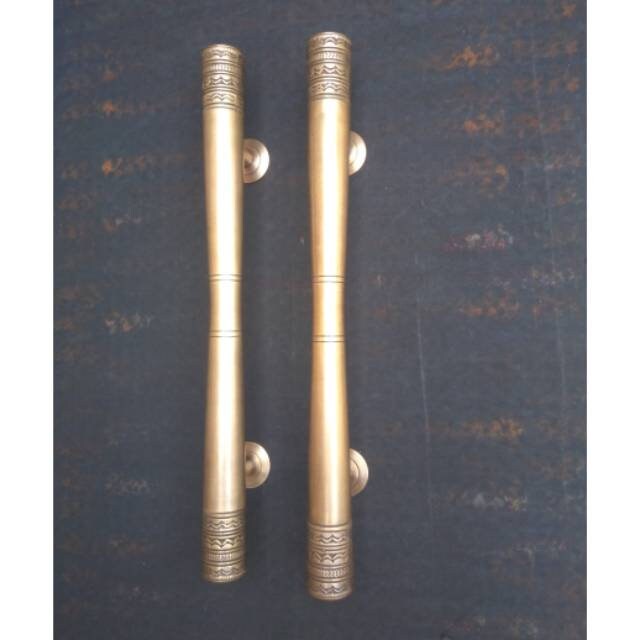 23.62" Inches Pair Solid Brass Retro Handle Classic Front Door Handle Pulls | Entry Front Door Brass Handle Pulls