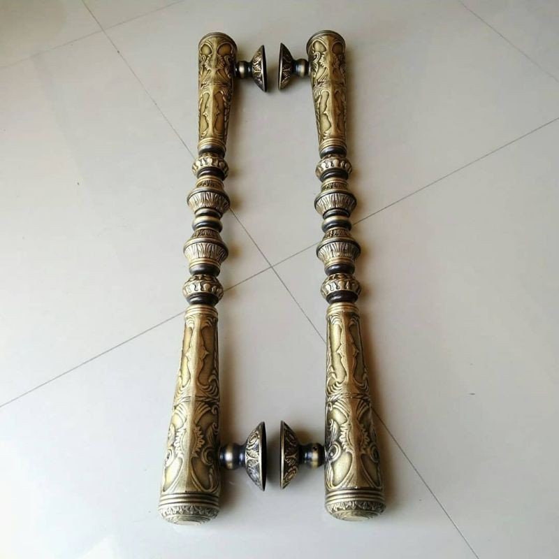 30" Inches Pair victorian Main Entry Brass door handle / Big Brass door pull