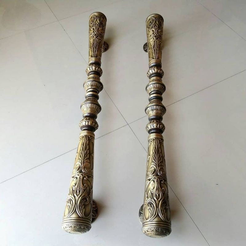 30" Inches Pair victorian Main Entry Brass door handle / Big Brass door pull