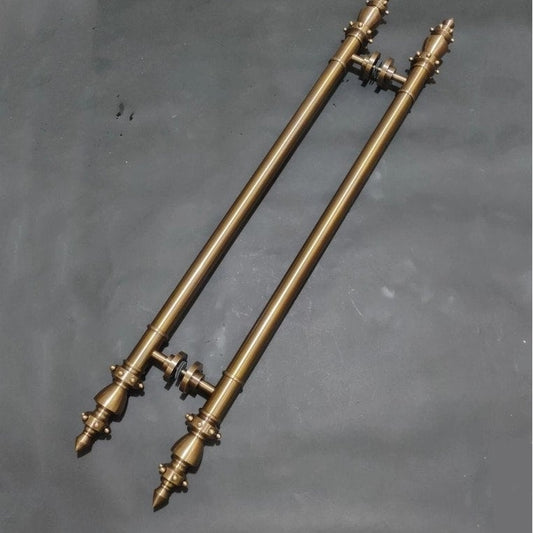 39" Inches Pair Vintage buckshot brass door handle | Antique brass door pull | Main brass door pull