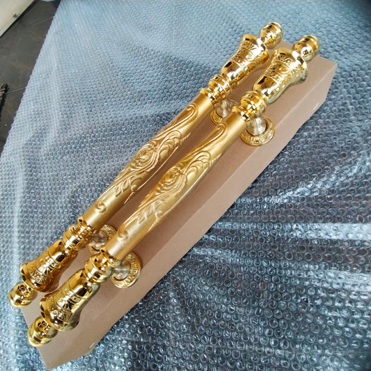 1Pair of Vintage Main Entry Door Pull Handle Carved BELLS Antique Solid Brass Home Decor | Brass door handle | Brass door pull
