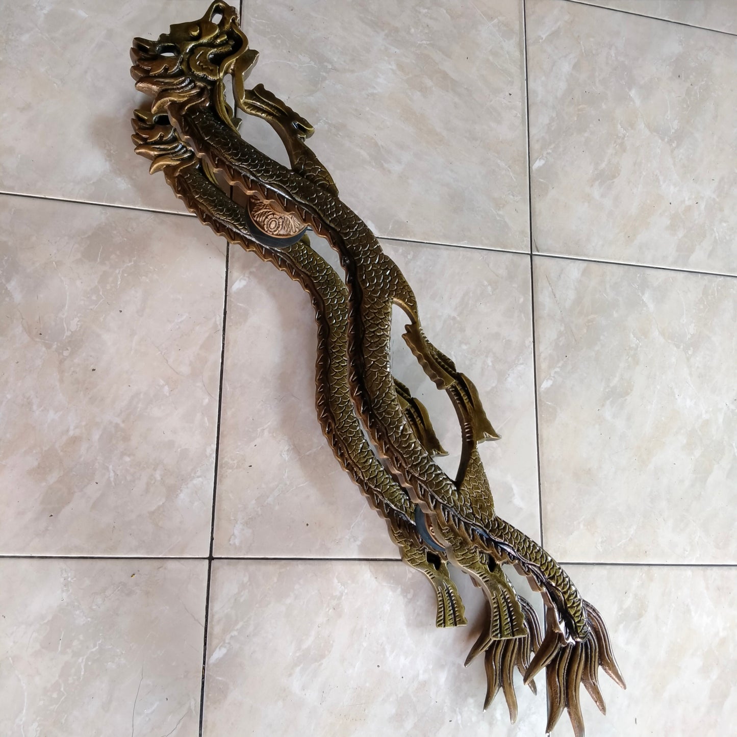 35" Inches Pair Main Entry Dragon Style door handle / Big door pull / Dragon door handle