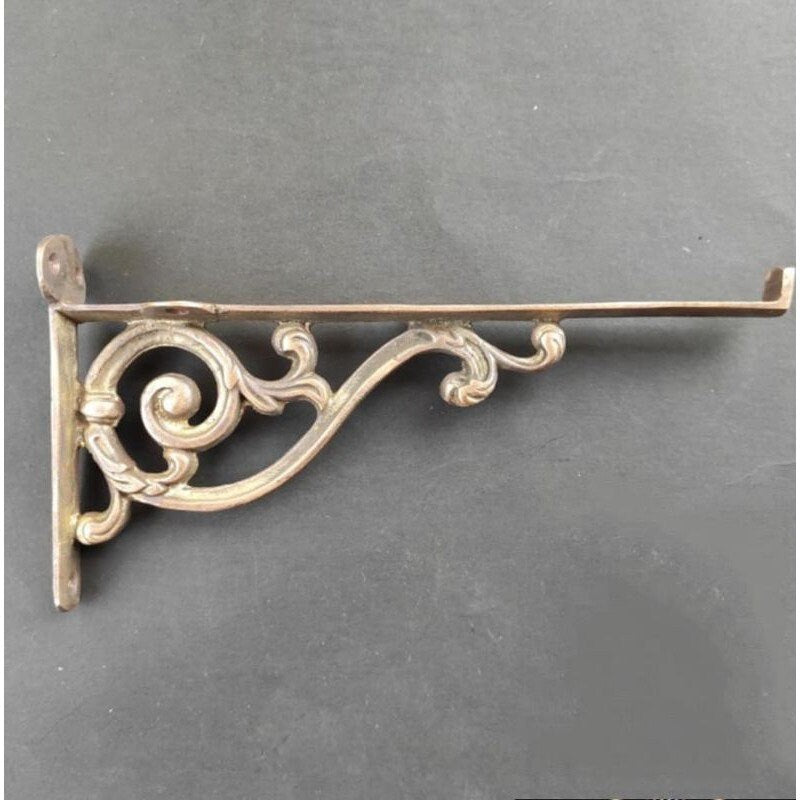 8.50" Lot of 2Pieces ANTIQUE SOLID BRASS Victorian Wall Shelf Bracket