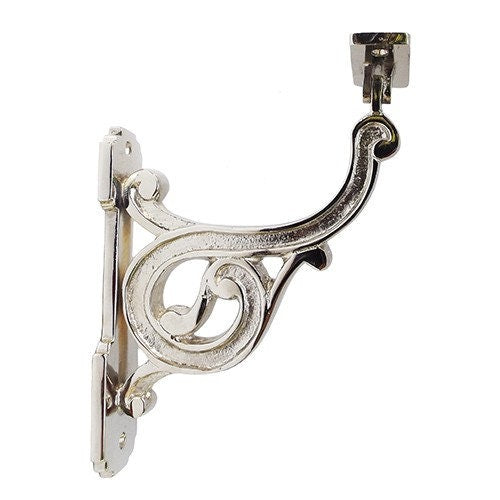 7" Stair Brass Rail Bracket Polished Nickel Finishing Victorian Hand Rail Bracket Adjustable