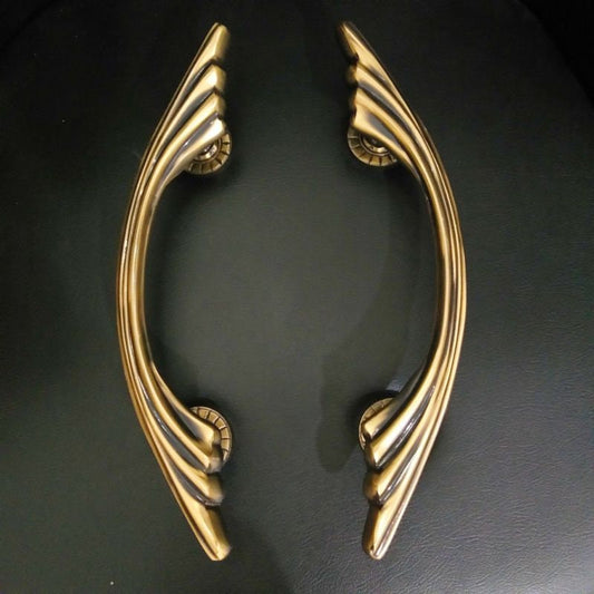 16" Inches Pair of Vintage Main Entry Door Pull Handle Fan Antique Solid Brass Home Decor | Brass door handle | Brass door pull