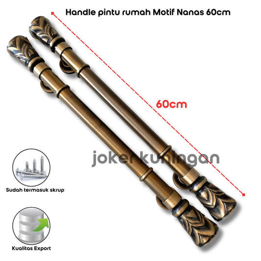 60cm Pair / 2pcs Set Vintage Pineapple Brass Door Handle - Brass Dool Pull