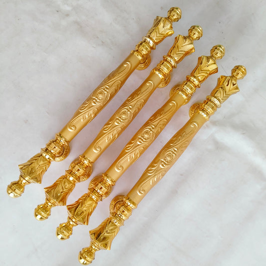 4pcs of Vintage Main Entry Door Pull Handle Carved Pineapple Antique Solid Brass Home Decor | Brass door handle | Brass door pull
