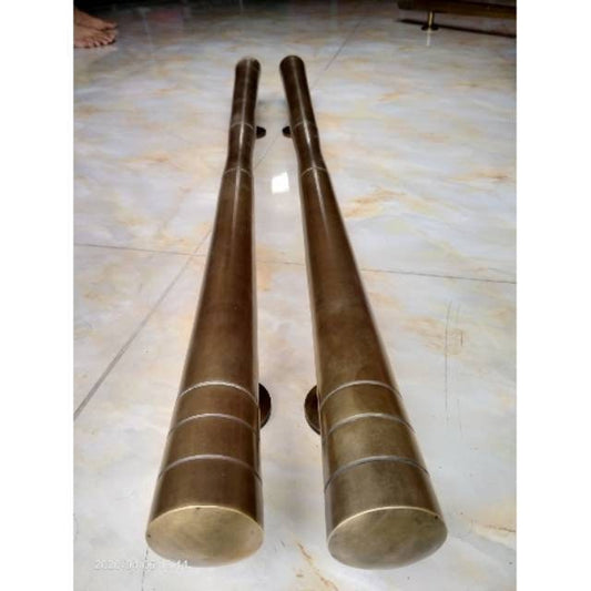 35.43" inches Pair / 2pcs Set Vintage Carved Head Brass Door Handle - Brass Dool Pull - Big Door Pull