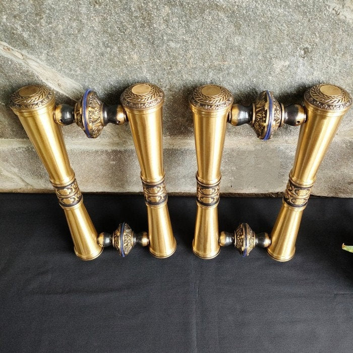 17" Inches 2PAIR PLAIN GADA Main entry Brass door pull handle for front door solid Brass | Brass door pull | Glass Door brass door handle