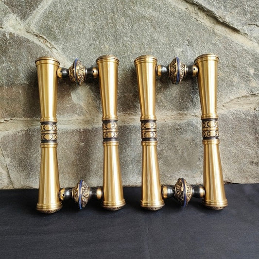 17" Inches 2PAIR PLAIN GADA Main entry Brass door pull handle for front door solid Brass | Brass door pull | Glass Door brass door handle