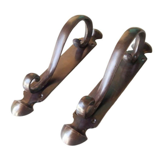 9.05" Pair 2 pcs Vintage BIG Handle VICTORIAN Solid Brass Antique Cabinet Drawer Door Handle Pulls