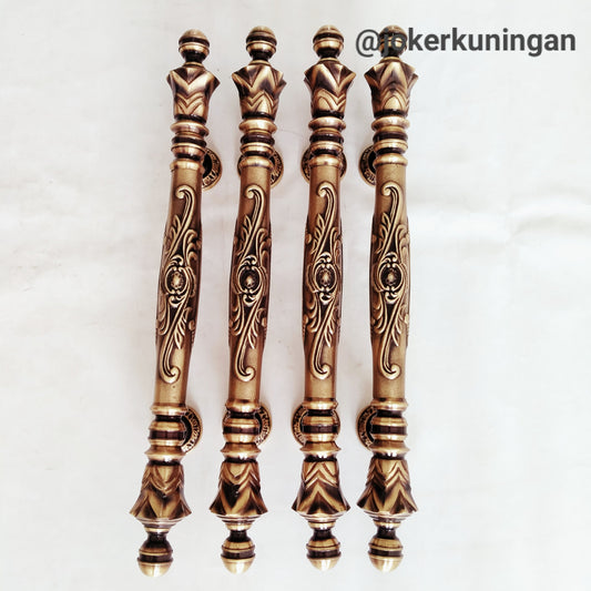 4pcs of Antique Main Entry Door Pull Handle Carved Pineapple Antique Brass Home Decor | Brass door handle With Express Shiping