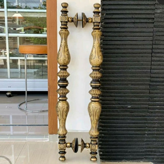 76cm Pair / 2pcs Set Vintage Stars Brass Door Handle - Brass Dool Pull - Big Door Pull