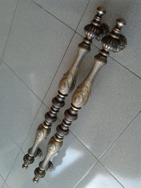 36" inches Pair / 2pcs Set Vintage Marcopolo Brass Door Handle - Brass Dool Pull - Big Door Pull