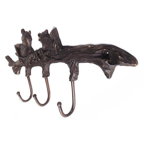 ANTIQUE FROG Motif HOOK Hanger Solid Brass Vintage Hook Hat Coat Strong Wall Mount