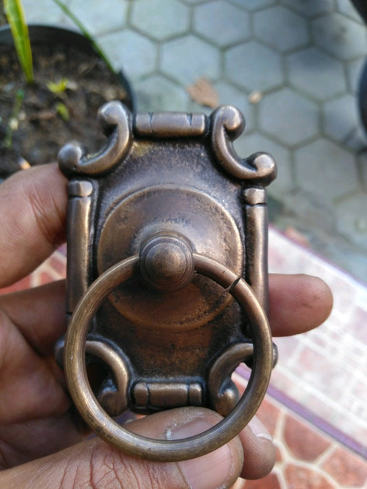 Lot of 2 pcs Vintage Square Brass Antique Cabinet Handle Knob pulls Brass door pull GBY 30