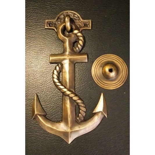 Vintage Anchor boat sail with rope Door Knocker Antique Solid Brass Finish Front Door Art