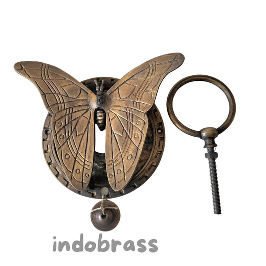 Antique Vintage Butterfly Style Brass Door knocker - Solid Brass door Knocker for entry door decor