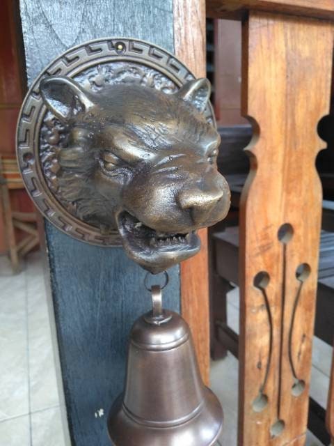 Vintage Antique Tiger Animal Head Brass DoorBell - Head Tiger Brass Doorbell With Express Shiping