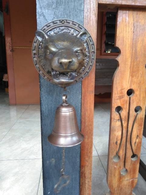Vintage Antique Tiger Animal Head Brass DoorBell - Head Tiger Brass Doorbell With Express Shiping